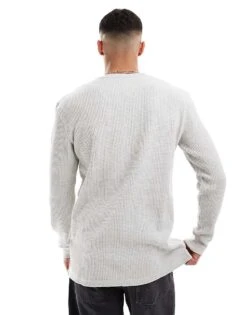 Cotton:On Cotton On Chunky Waffle Long Sleeve T-shirt In Grey For Men Grey Marle Waffle 9 Cotton:On Cotton On Chunky Waffle Long Sleeve T-shirt In Grey For Men Grey Marle Waffle -Cotton:On Sales Store 206827395 3