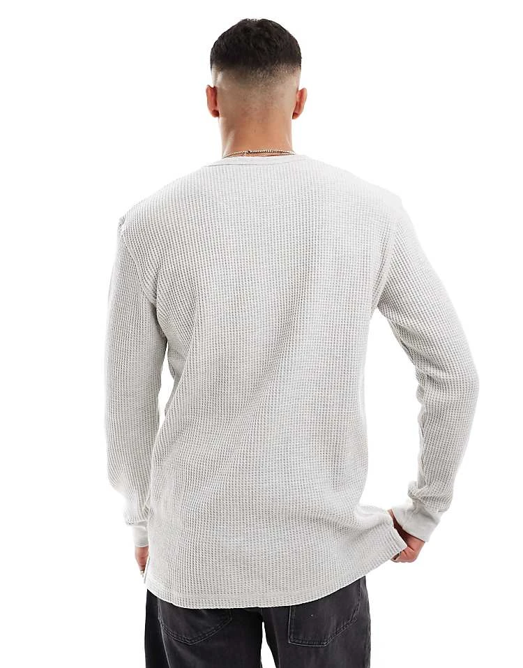 Cotton:On Cotton On Chunky Waffle Long Sleeve T-shirt In Grey For Men Grey Marle Waffle 5 Cotton:On Cotton On Chunky Waffle Long Sleeve T-shirt In Grey For Men Grey Marle Waffle - Image 3