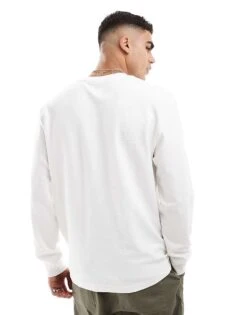 Cotton:On Cotton On Loose Fit Rib Long Sleeve T-shirt In Vintage White For Men 10 Cotton:On Cotton On Loose Fit Rib Long Sleeve T-shirt In Vintage White For Men -Cotton:On Sales Store 206827404 4