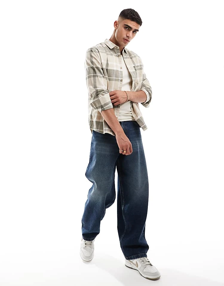 Cotton:On Cotton On Oversized Long Sleeve Shirt In Natural Check For Men Natural Window Check 7 Cotton:On Cotton On Oversized Long Sleeve Shirt In Natural Check For Men Natural Window Check - Image 5