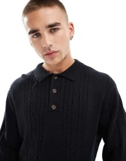 Cotton:On Cotton On Knitted Ruby Top In Black For Men