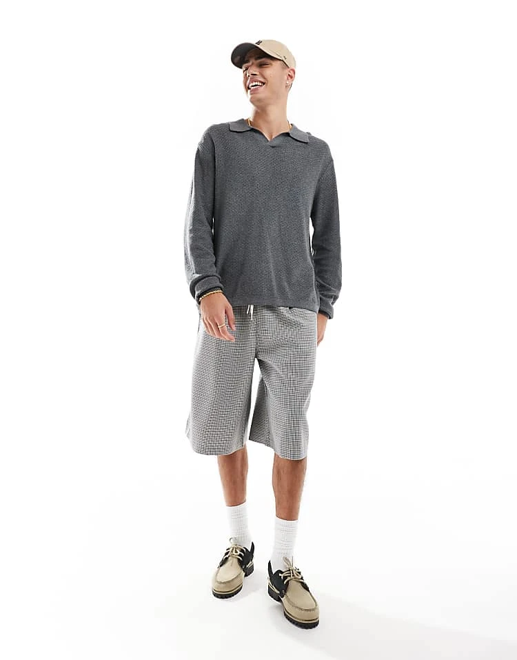 Cotton:On Cotton On Knitted Long Sleeve Collar Lightweight Top In Charcoal For Men Charcoal Marle 4 Cotton:On Cotton On Knitted Long Sleeve Collar Lightweight Top In Charcoal For Men Charcoal Marle - Image 2