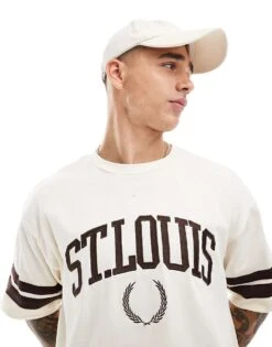 Cotton:On Cotton On Boxy Fit College T-shirt St Louis Ringer Graphic For Men Cream Puff/st Louis
