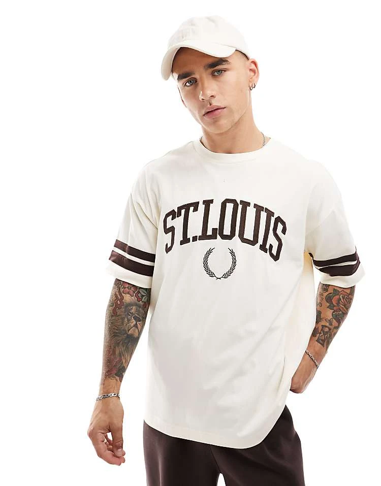 Cotton:On Cotton On Boxy Fit College T-shirt St Louis Ringer Graphic For Men Cream Puff/st Louis 5 Cotton:On Cotton On Boxy Fit College T-shirt St Louis Ringer Graphic For Men Cream Puff/st Louis - Image 3