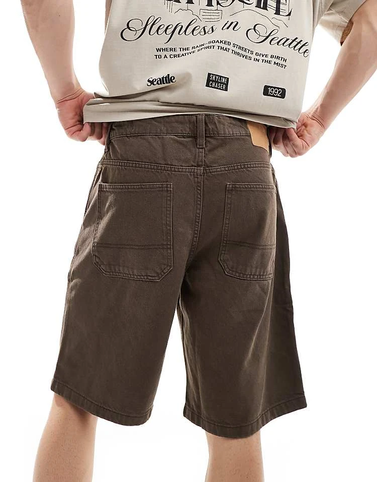 Cotton:On Baggy Denim Short In Brown For Men 4 Cotton:On Baggy Denim Short In Brown For Men - Image 2