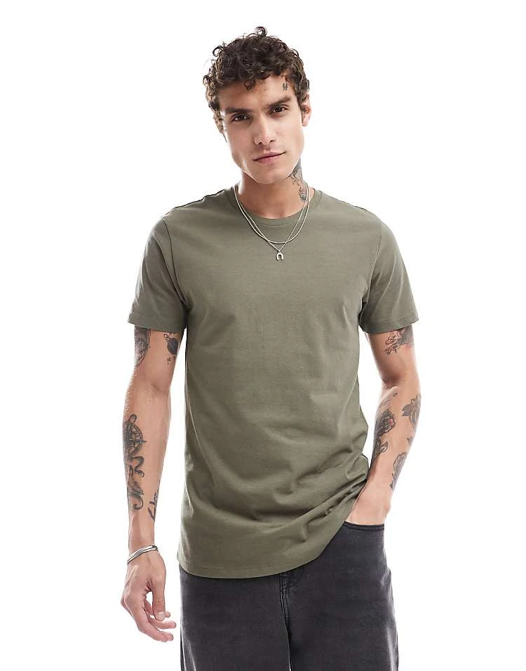 Cotton:On Longline T-shirt In Khaki For Men 7 Cotton:On Longline T-shirt In Khaki For Men - Image 5