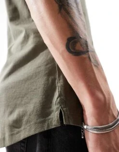 Cotton:On Longline T-shirt In Khaki For Men 10 Cotton:On Longline T-shirt In Khaki For Men -Cotton:On Sales Store 206985911 4