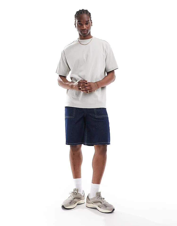 Cotton:On Box Fit Plain T-shirt In Grey For Men 6 Cotton:On Box Fit Plain T-shirt In Grey For Men - Image 4