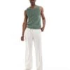 Cotton:On Knit Tank In Green For Men 2 Cotton:On Knit Tank In Green For Men -Cotton:On Sales Store 206986584 1 green