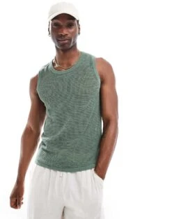 Cotton:On Knit Tank In Green For Men 8 Cotton:On Knit Tank In Green For Men -Cotton:On Sales Store 206986584 2