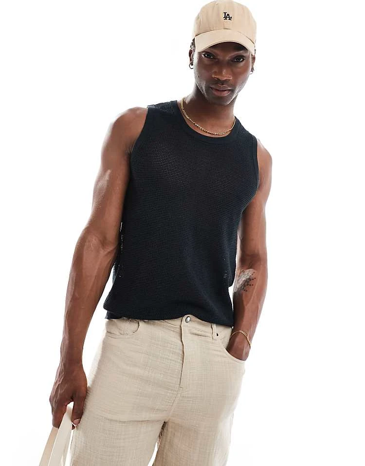 Cotton:On Knit Tank In Black For Men 6 Cotton:On Knit Tank In Black For Men - Image 4