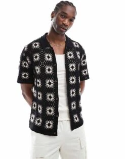Cotton:On Havana Short Sleeve Shirt In Black For Men