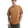 Cotton:On Box Fit Scooped Hem T-shirt In Brown For Men 2 Cotton:On Box Fit Scooped Hem T-shirt In Brown For Men -Cotton:On Sales Store 206986661 1 brown