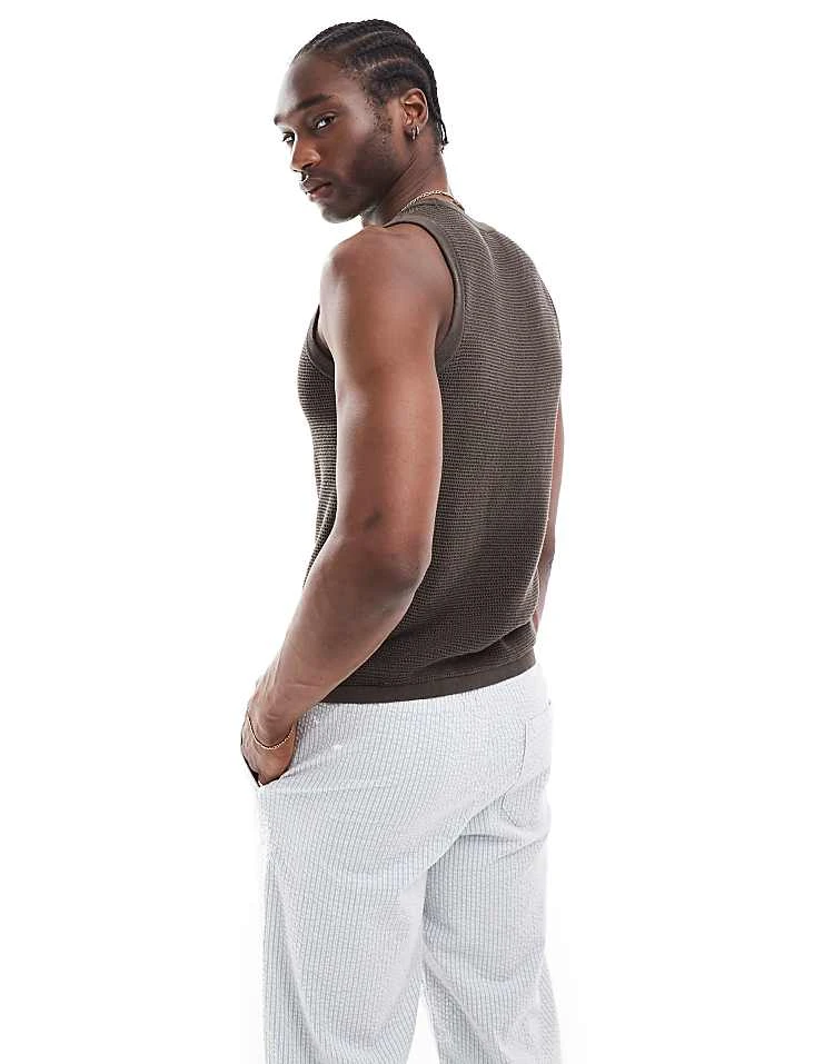 Cotton:On Knit Tank In Brown For Men 4 Cotton:On Knit Tank In Brown For Men - Image 2