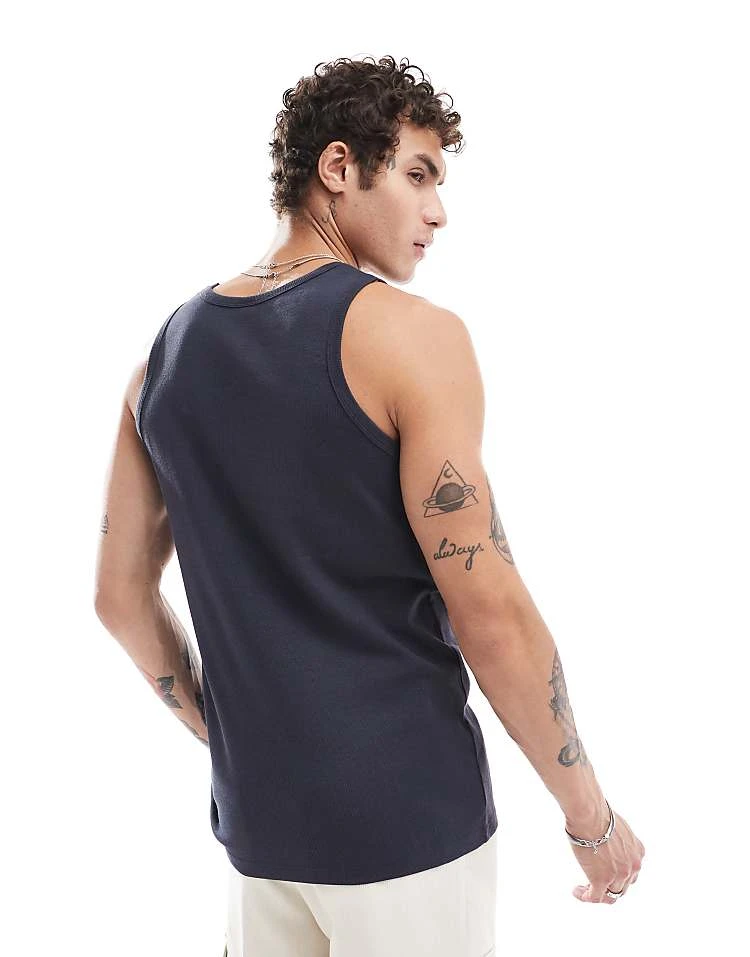 Cotton:On Loose Fit Rib Tank In Blue For Men 5 Cotton:On Loose Fit Rib Tank In Blue For Men - Image 3