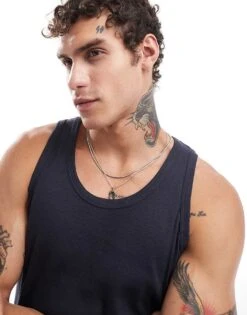 Cotton:On Loose Fit Rib Tank In Blue For Men 10 Cotton:On Loose Fit Rib Tank In Blue For Men -Cotton:On Sales Store 206986740 4