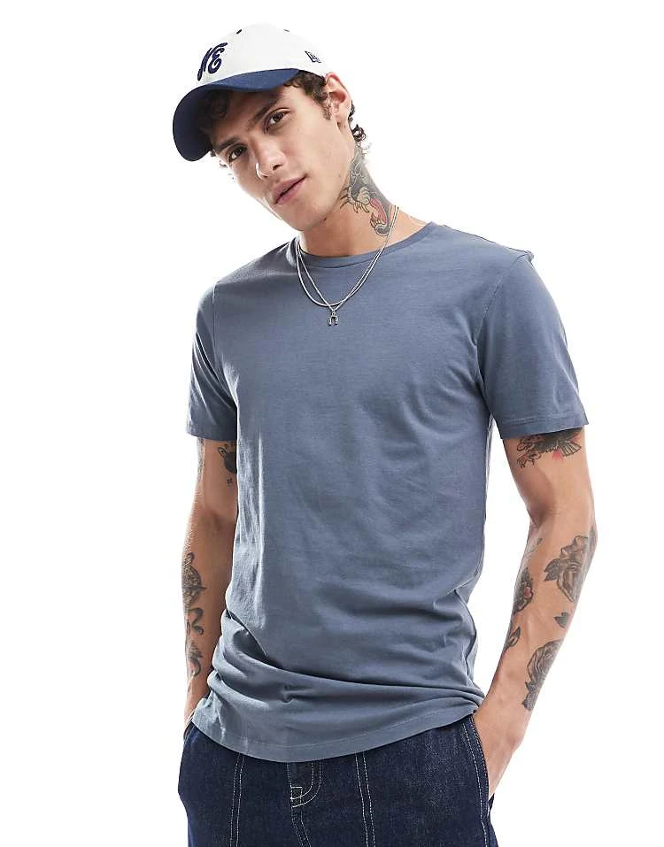 Cotton:On Longline T-shirt In Blue For Men 7 Cotton:On Longline T-shirt In Blue For Men - Image 5