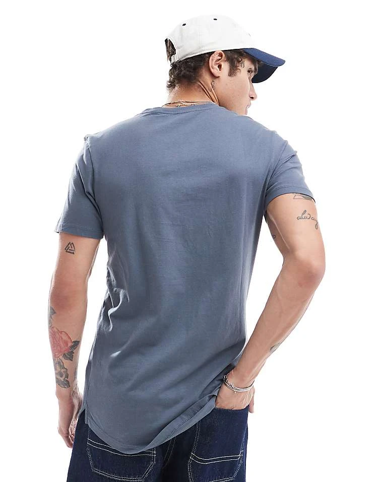 Cotton:On Longline T-shirt In Blue For Men 5 Cotton:On Longline T-shirt In Blue For Men - Image 3