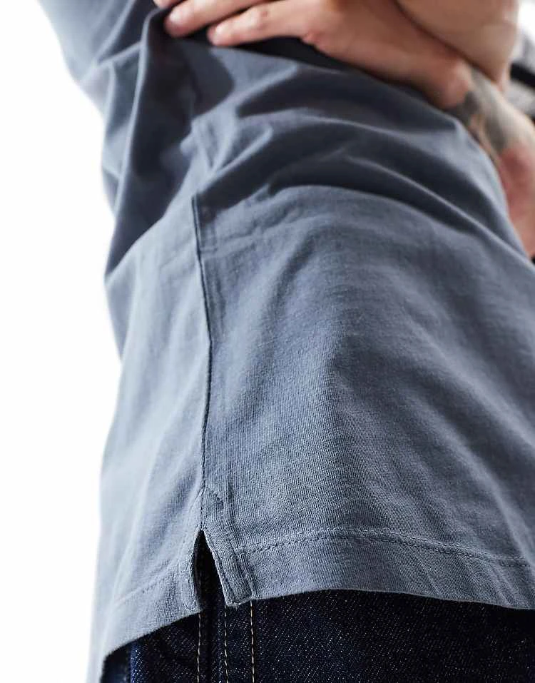 Cotton:On Longline T-shirt In Blue For Men 6 Cotton:On Longline T-shirt In Blue For Men - Image 4