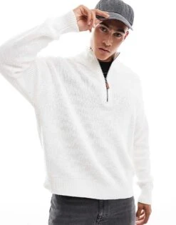 Cotton:On Jordan Quarter Zip In White For Men