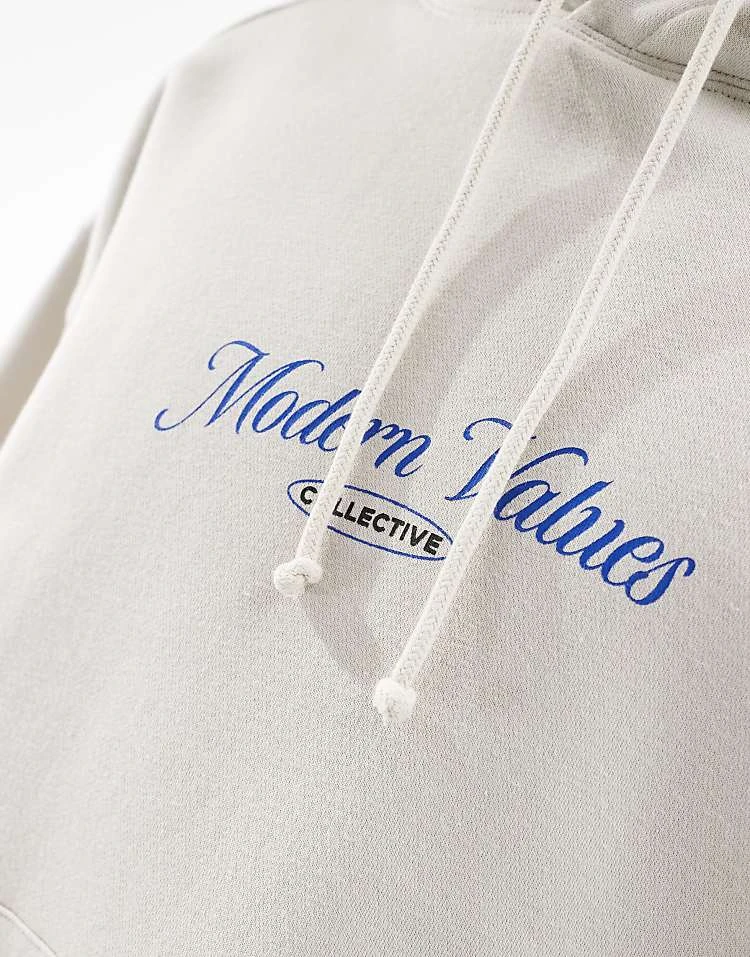 Cotton:On Cotton On Boxy Fit Hoodie With Values Graphic In Washed Grey For Men Bone/modern Values 5 Cotton:On Cotton On Boxy Fit Hoodie With Values Graphic In Washed Grey For Men Bone/modern Values - Image 3
