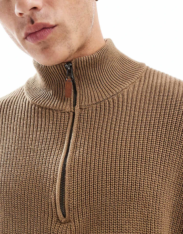 Cotton:On Cotton On Knitted Long Sleeve Polo Top In Tan For Men 6 Cotton:On Cotton On Knitted Long Sleeve Polo Top In Tan For Men - Image 4