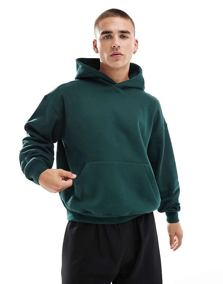 Cotton:On Cotton On Box Fit Pullover Hoodie In Pine Green For Men Pine Needle Green 3 Cotton:On Cotton On Box Fit Pullover Hoodie In Pine Green For Men Pine Needle Green