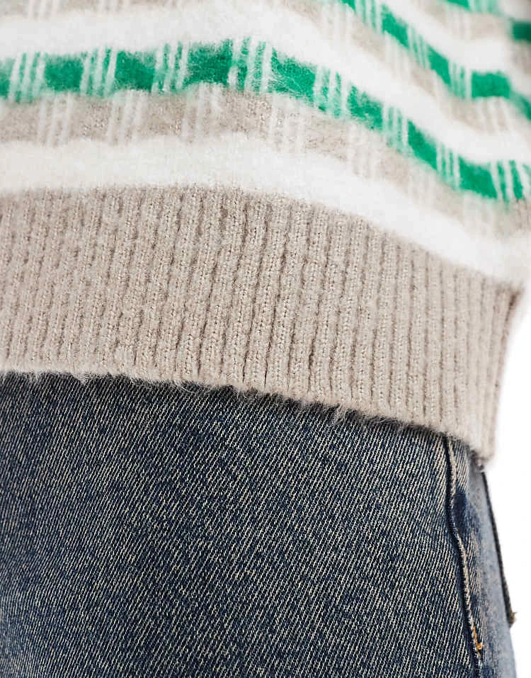 Cotton:On Cotton On Vintage Style Knitted Vest In Multi For Men Off White Pattern 5 Cotton:On Cotton On Vintage Style Knitted Vest In Multi For Men Off White Pattern - Image 3