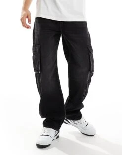 Cotton:On Cotton On Baggy Jeans In Faded Black Denim With Contrast Stich For Men Cargo Faded Black 13 Cotton:On Cotton On Baggy Jeans In Faded Black Denim With Contrast Stich For Men Cargo Faded Black -Cotton:On Sales Store 207167491 1 cargofadedblack 1