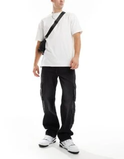 Cotton:On Cotton On Baggy Jeans In Faded Black Denim With Contrast Stich For Men Cargo Faded Black 9 Cotton:On Cotton On Baggy Jeans In Faded Black Denim With Contrast Stich For Men Cargo Faded Black -Cotton:On Sales Store 207167491 2