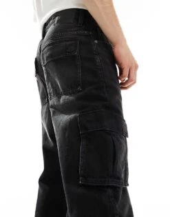 Cotton:On Cotton On Baggy Jeans In Faded Black Denim With Contrast Stich For Men Cargo Faded Black 11 Cotton:On Cotton On Baggy Jeans In Faded Black Denim With Contrast Stich For Men Cargo Faded Black -Cotton:On Sales Store 207167491 4