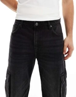 Cotton:On Cotton On Baggy Jeans In Faded Black Denim With Contrast Stich For Men Cargo Faded Black 12 Cotton:On Cotton On Baggy Jeans In Faded Black Denim With Contrast Stich For Men Cargo Faded Black -Cotton:On Sales Store 207167491 5