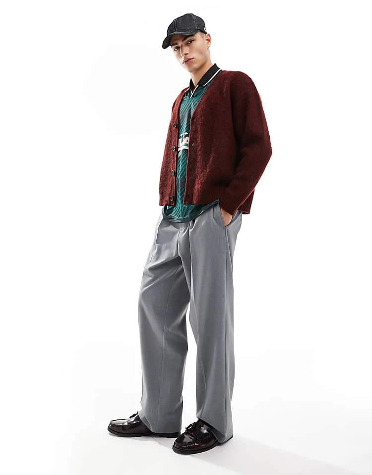 Cotton:On Cotton On Boxy Fit Knitted Cardigan In Mahogany For Men 4 Cotton:On Cotton On Boxy Fit Knitted Cardigan In Mahogany For Men - Image 2