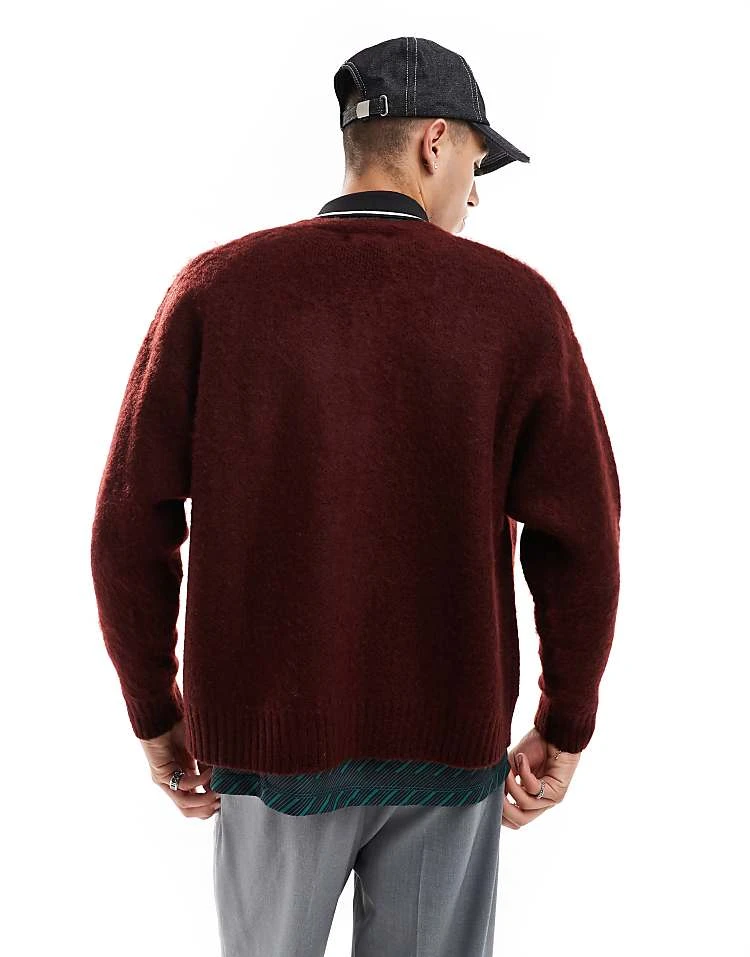 Cotton:On Cotton On Boxy Fit Knitted Cardigan In Mahogany For Men 5 Cotton:On Cotton On Boxy Fit Knitted Cardigan In Mahogany For Men - Image 3