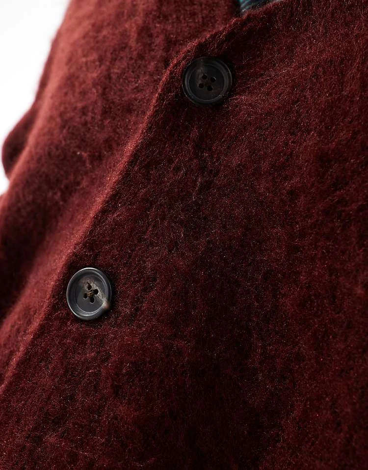 Cotton:On Cotton On Boxy Fit Knitted Cardigan In Mahogany For Men 6 Cotton:On Cotton On Boxy Fit Knitted Cardigan In Mahogany For Men - Image 4