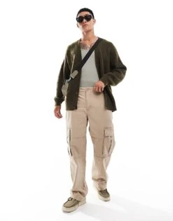Cotton:On Cotton On Baggy Style Pocket Utility Pants In Light Camel Ripstop For Men