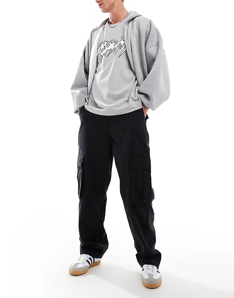 Cotton:On Cotton On Baggy Style Pocket Utility Pants In Black Ripstop For Men 3 Cotton:On Cotton On Baggy Style Pocket Utility Pants In Black Ripstop For Men