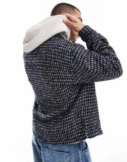 Cotton:On Cotton On Beckley Overshirt In Navy Grid For Men -Cotton:On Sales Store 207167546 4