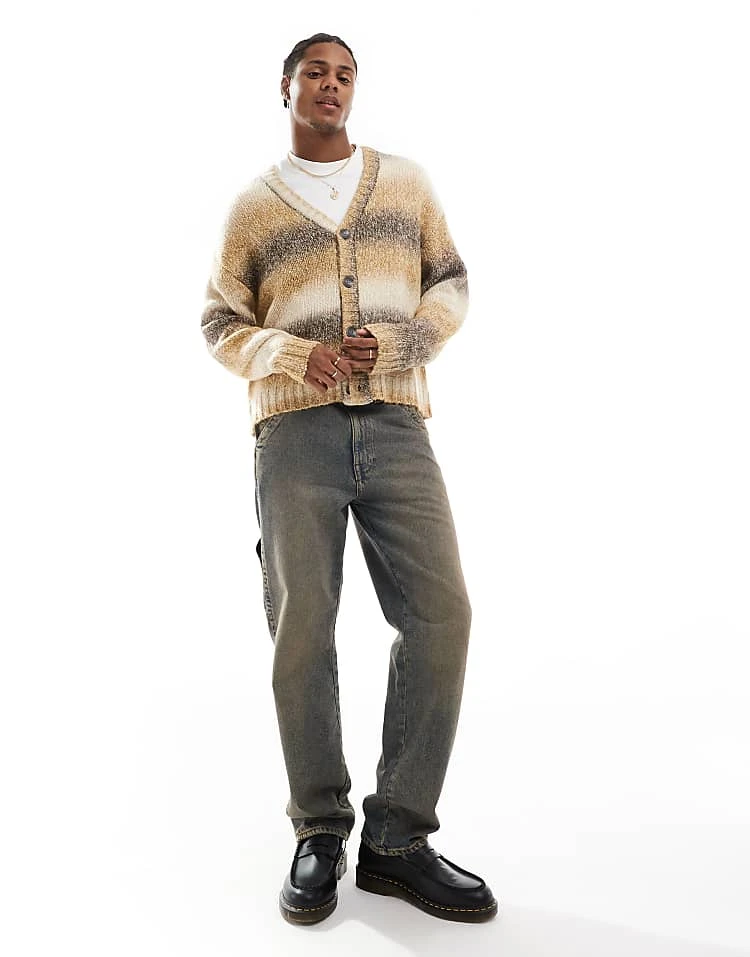 Cotton:On Cotton On Boxy Fit Knitted Cardigan In Latte Ombre For Men 7 Cotton:On Cotton On Boxy Fit Knitted Cardigan In Latte Ombre For Men - Image 5