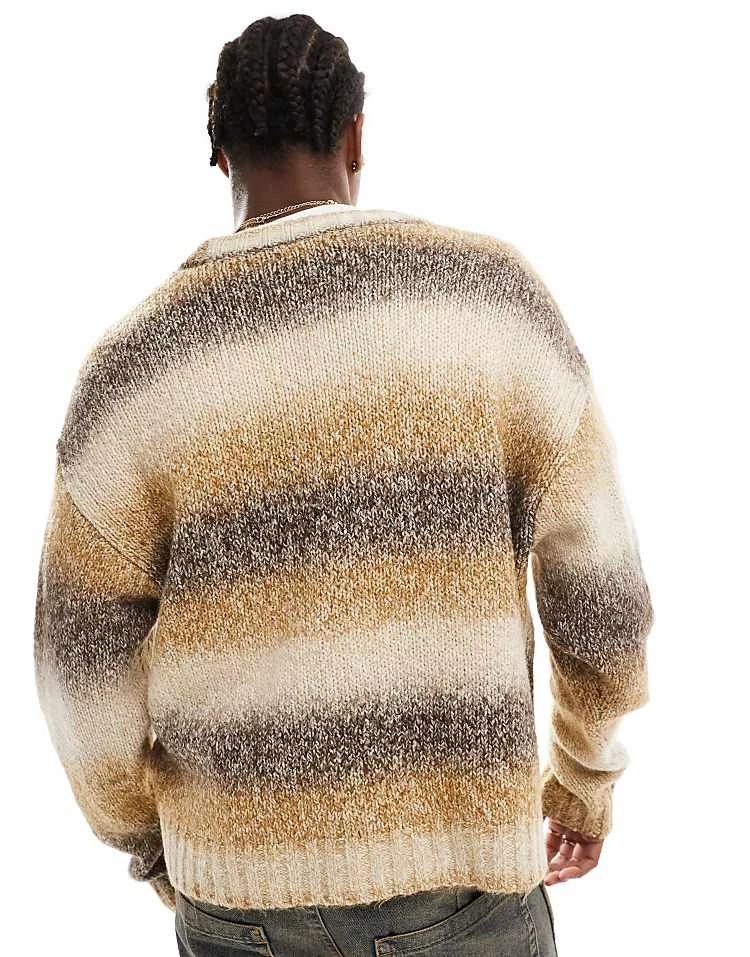 Cotton:On Cotton On Boxy Fit Knitted Cardigan In Latte Ombre For Men 6 Cotton:On Cotton On Boxy Fit Knitted Cardigan In Latte Ombre For Men - Image 4