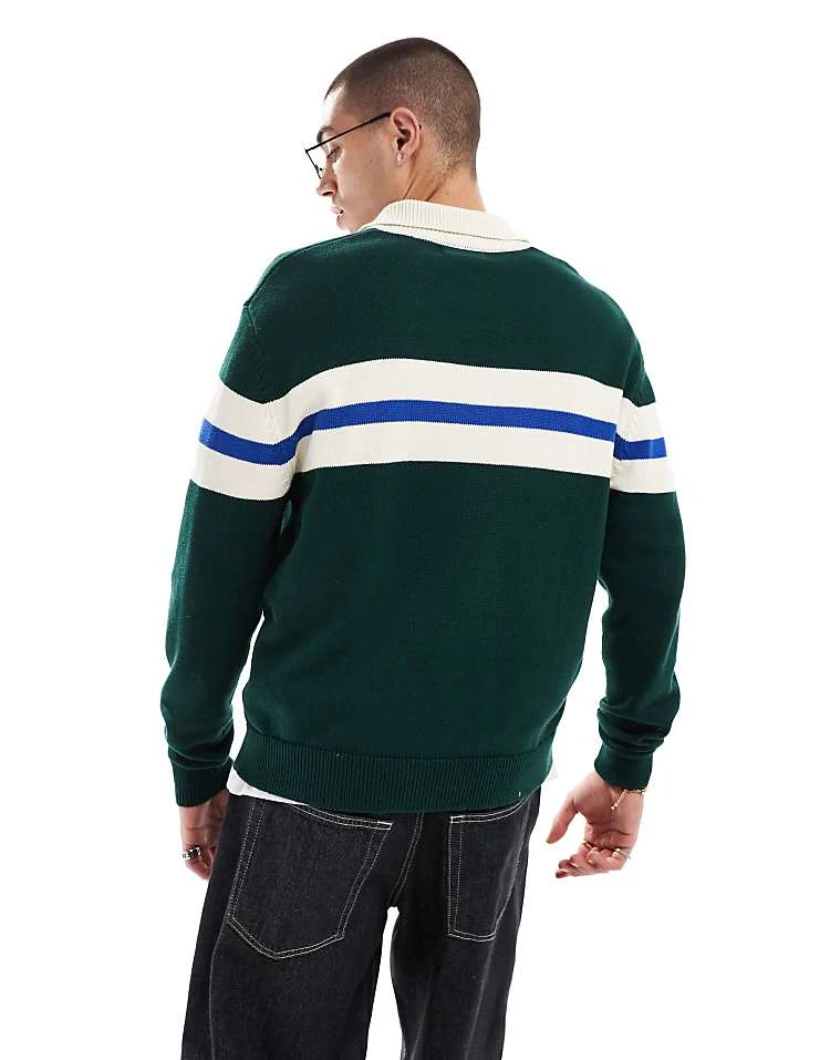 Cotton:On Cotton On Knitted Rugby Jumper In Green For Men Deep Emerald 6 Cotton:On Cotton On Knitted Rugby Jumper In Green For Men Deep Emerald - Image 4