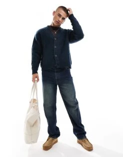 Cotton:On Cotton On Boxy Fit Knitted Cardigan In Navy For Men 9 Cotton:On Cotton On Boxy Fit Knitted Cardigan In Navy For Men -Cotton:On Sales Store 207167582 3