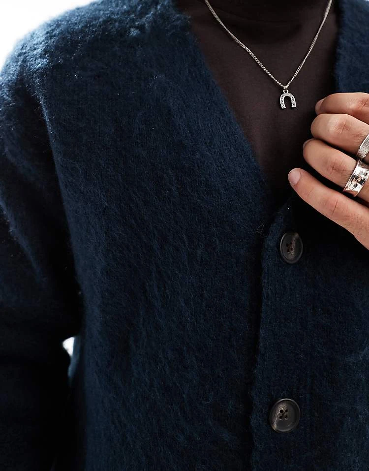 Cotton:On Cotton On Boxy Fit Knitted Cardigan In Navy For Men 6 Cotton:On Cotton On Boxy Fit Knitted Cardigan In Navy For Men - Image 4