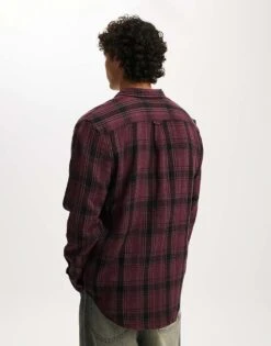 Cotton:On Boston Long Sleeve Shirt In Burgundy For Men -Cotton:On Sales Store 207231519 4