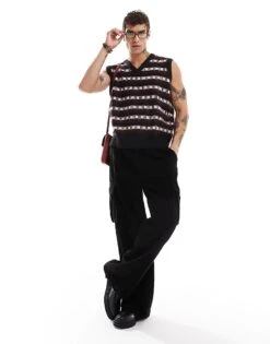 Cotton:On Baggy Pleat Cargo Pant In Black For Men