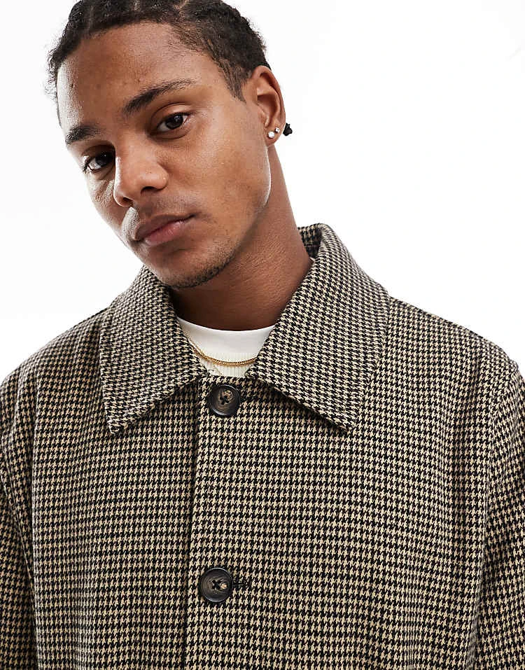 Cotton:On Cotton On Houndstooth Check Relaxed Trench Coat For Men 5 Cotton:On Cotton On Houndstooth Check Relaxed Trench Coat For Men - Image 3