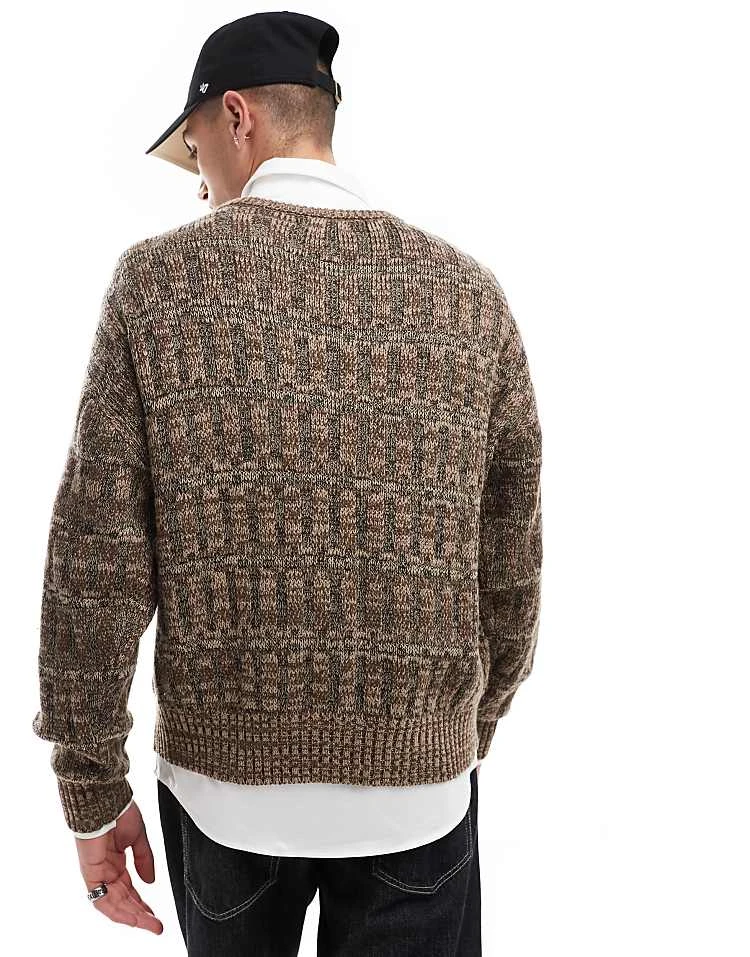 Cotton:On Cotton On Vintage Style Knitted Jumper In Taupe Pattern For Men 6 Cotton:On Cotton On Vintage Style Knitted Jumper In Taupe Pattern For Men - Image 4