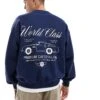 Cotton:On Cotton On Boxy Fit Sweatshirt In Navy With World Class Retro Graphic For Men Indigo 1 Cotton:On Cotton On Boxy Fit Sweatshirt In Navy With World Class Retro Graphic For Men Indigo -Cotton:On Sales Store 207239841 1 indigo