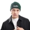 Cotton:On Cotton On Waffle Beanie With LA Graphic In Green For Men Pineneedle Green -Cotton:On Sales Store 207239850 1 pineneedlegreen