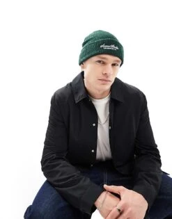 Cotton:On Cotton On Waffle Beanie With LA Graphic In Green For Men Pineneedle Green -Cotton:On Sales Store 207239850 4